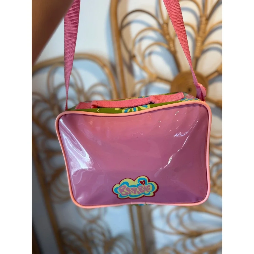 Vintage‎ Barbie Thermos Lunch Box Pink Y2K Soft Insulated Bag Shoulder Strap